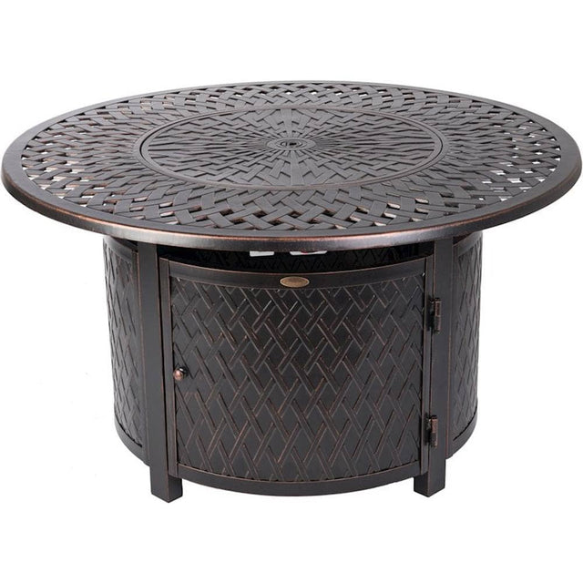 Front. Fire Sense - Verona Round Aluminum LPG Fire Pit - Antique Bronze.