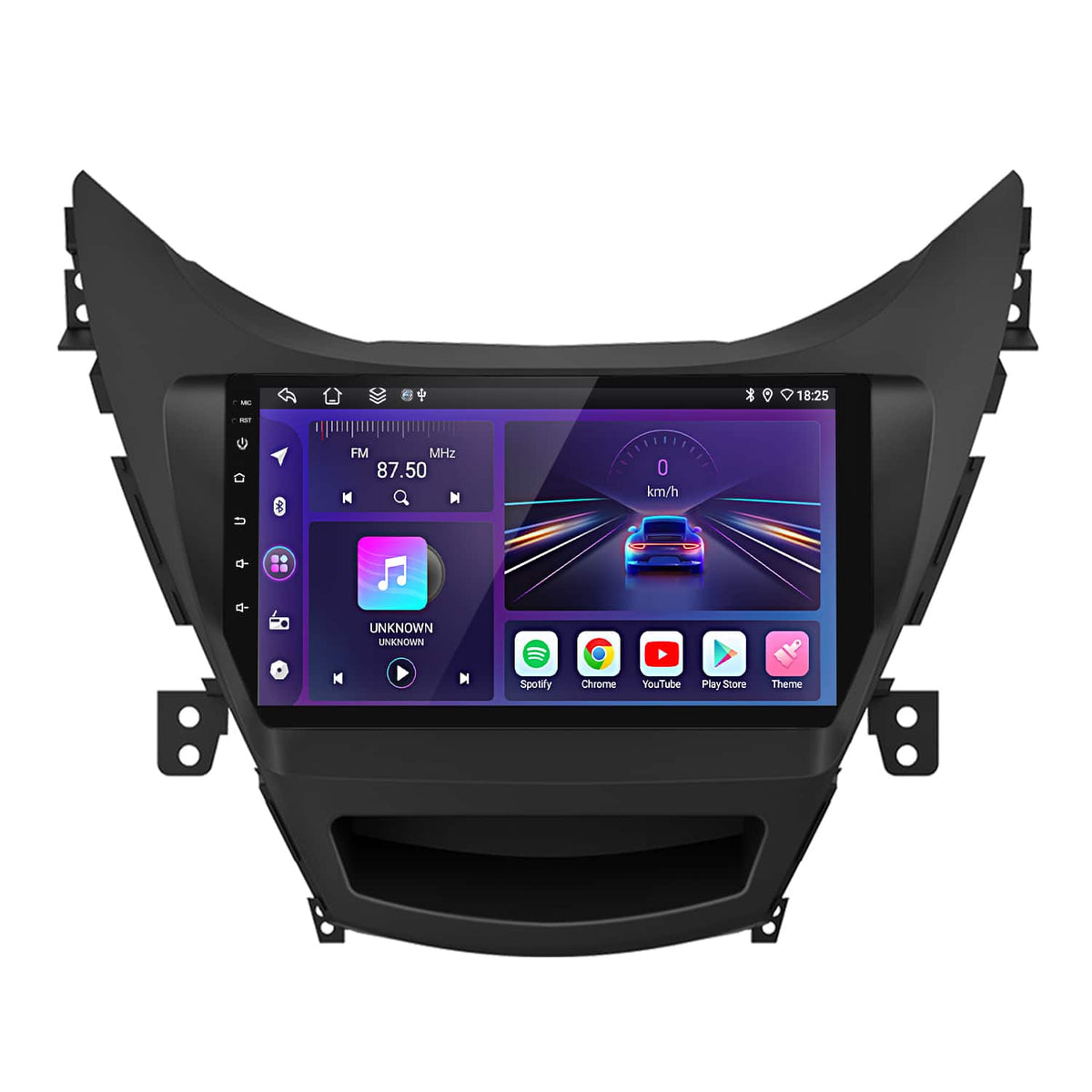 Junsun - 9 Inch 8 Core 6+128GB Carplay Android 15 For Hyundai Elantra 2012-2014 Car Stereo Radio GPS Navi WIFI RDS SWC BT DSP - Black