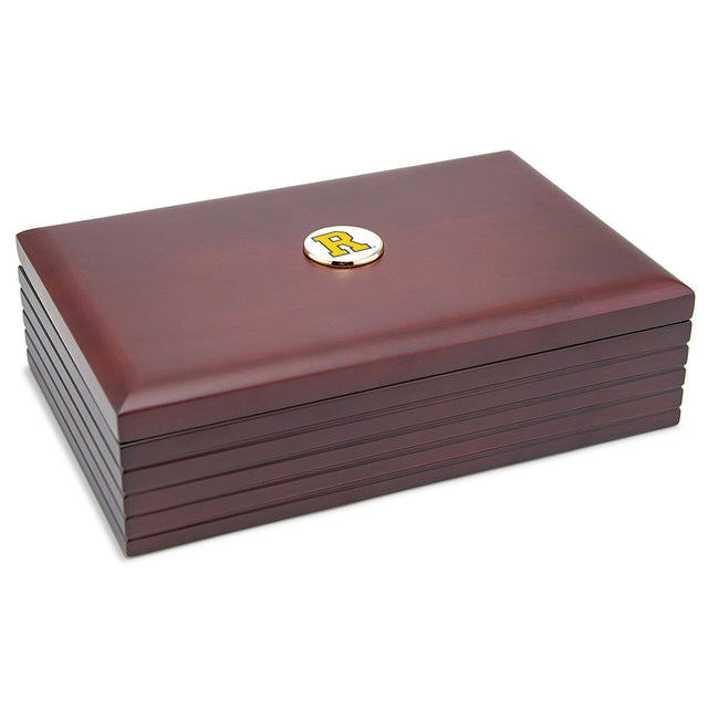 Front. Jardine - Brown Rochester Yellow Jackets 6'' x 9'' Rosewood Desk Box - Brown.