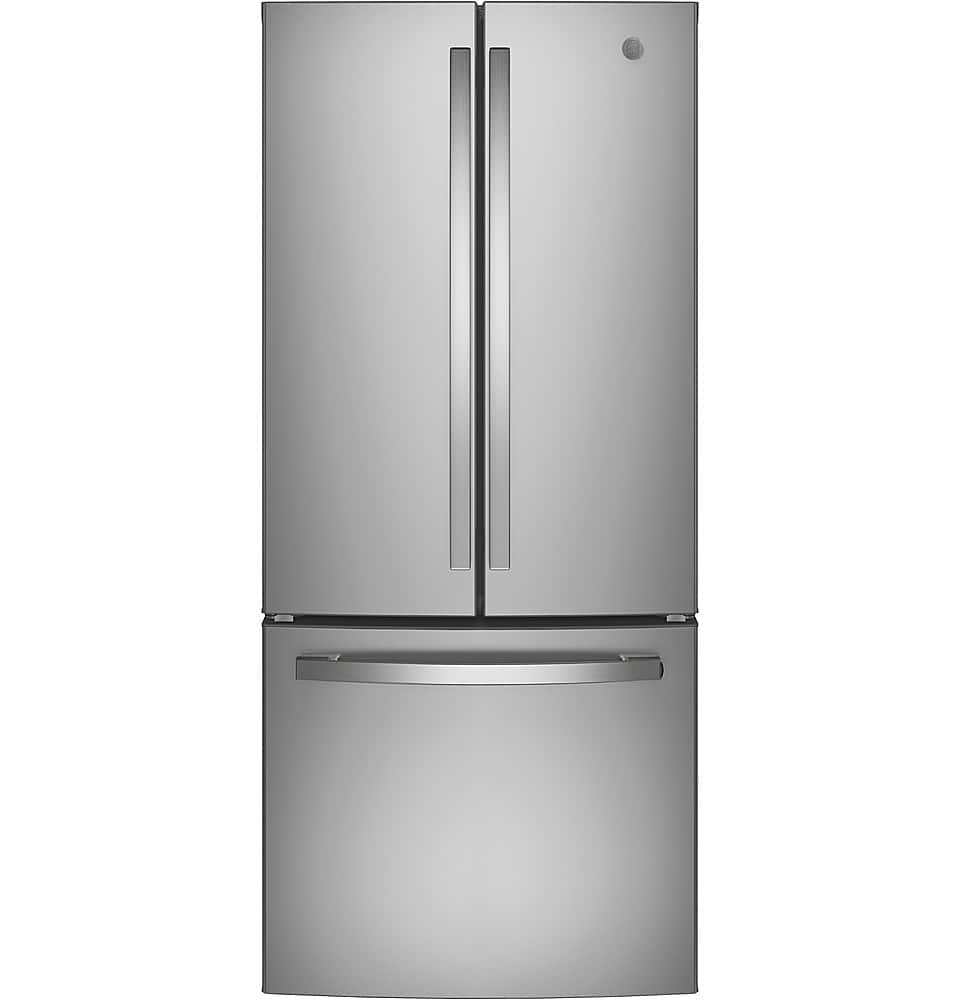 GE - 30 in. Wide 20.8 Cu. Ft. French Door Refrigerator with LED Interior Lighting - Fingerprint resistant Stainless steel