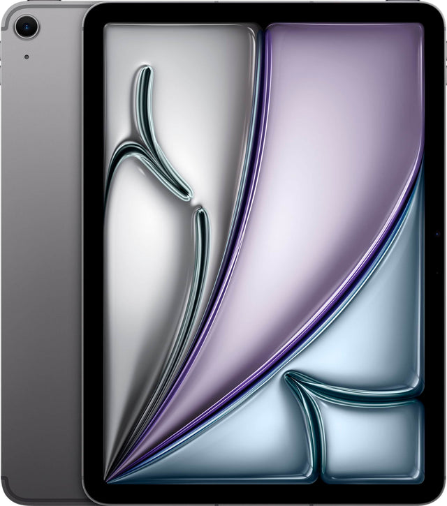 Front. Apple - 11-inch iPad Air M3 chip Built for Apple Intelligence Wi-Fi + Cellular 512GB - Space Gray.