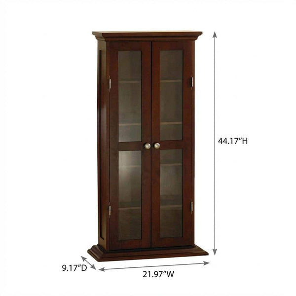 FurniFact - Media Storage Cabinet - Walnut