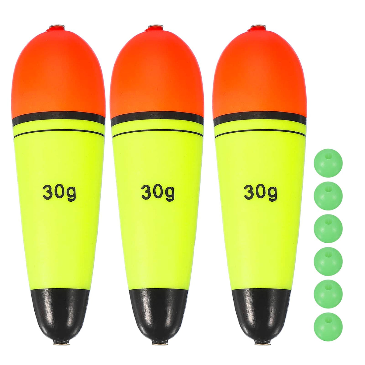 Unique Bargains - Fishing Slip Bobbers, EVA Foam Slip Floats with Beads, 1.1 oz Floatage & 3pcs - Fits Perch/Carp/Bass, Salt/Freshwater - Red, Yellow