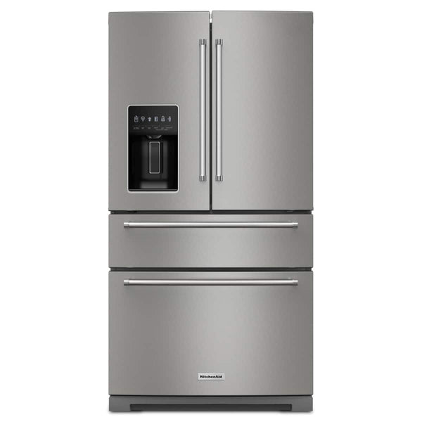 KitchenAid - 36 in. Wide 26 cu. ft. Multi-Door French Door Refrigerator with Platinum Interior - Stainless Steel