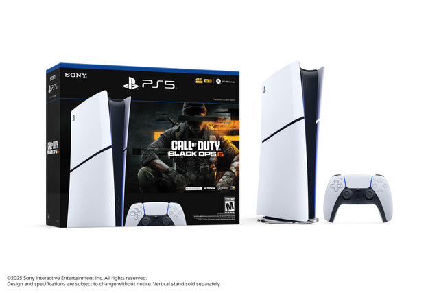 Sony PlayStation 5 PS5 4K No Disc Console with Call of Duty Black Ops 6 game.