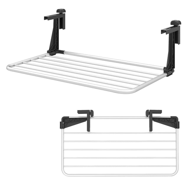Front. Gymax - Gymax Portable Clothes Drying Rack w/Adjustable & Foldable Brackets Radiator Airer - Silver.