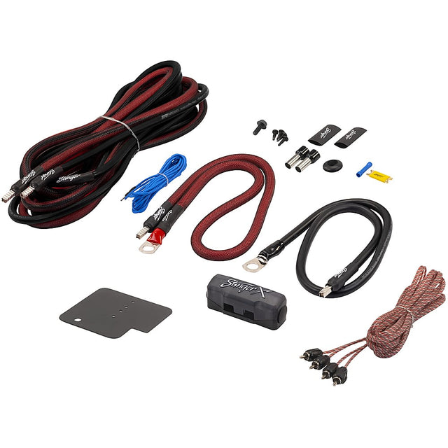 Front. Stinger - 2-Channel 8GA Under-Seat Amplifier Wiring Kit for Select Jeep Wrangler and Gladiator Vehicles - Multi.
