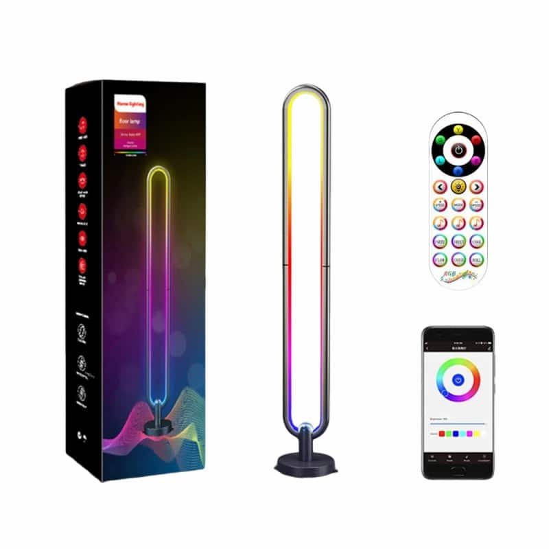 GTPlayer - Smart RGB LED Floor Lamp with App,Remote Modern U-Shaped Standing Lamp