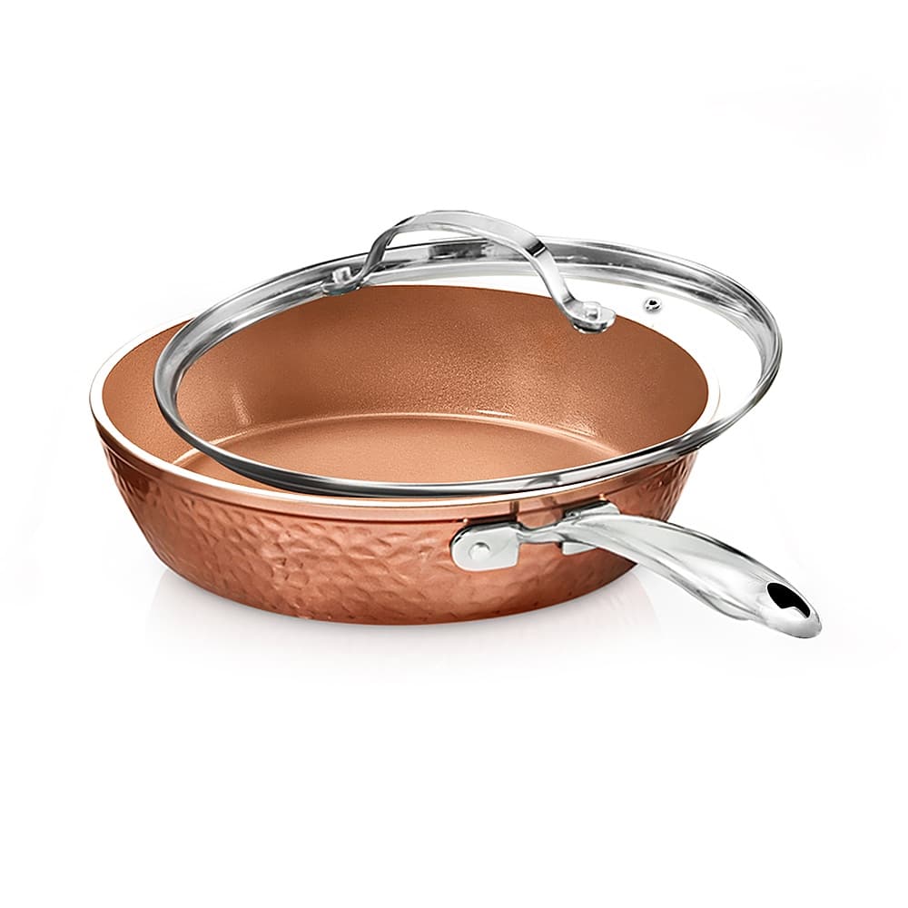 Gotham Steel - 12' Non Stick Fry Pan - Hammered Copper