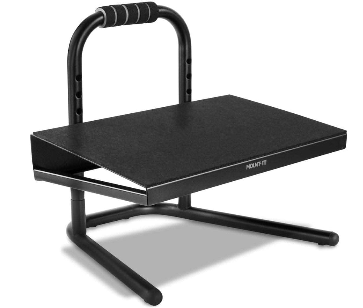 Mount-It! - Height Adjustable Foot Rest with 6 Settings, Ergonomic Footrest for Standing and Sitting Desk Use - Black
