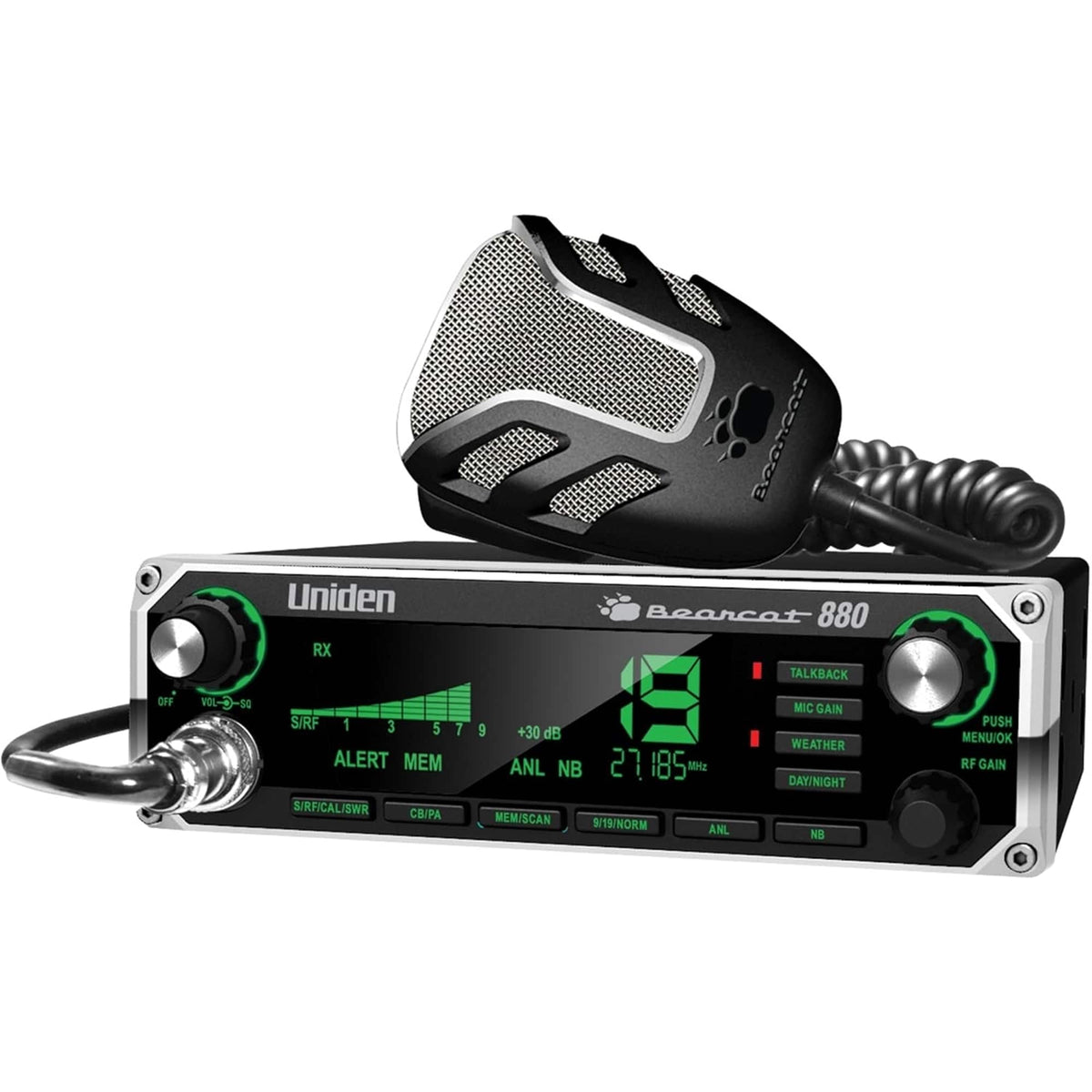 Uniden - BC880 40 Channel CB Radio With 7 Color Scanner - Black