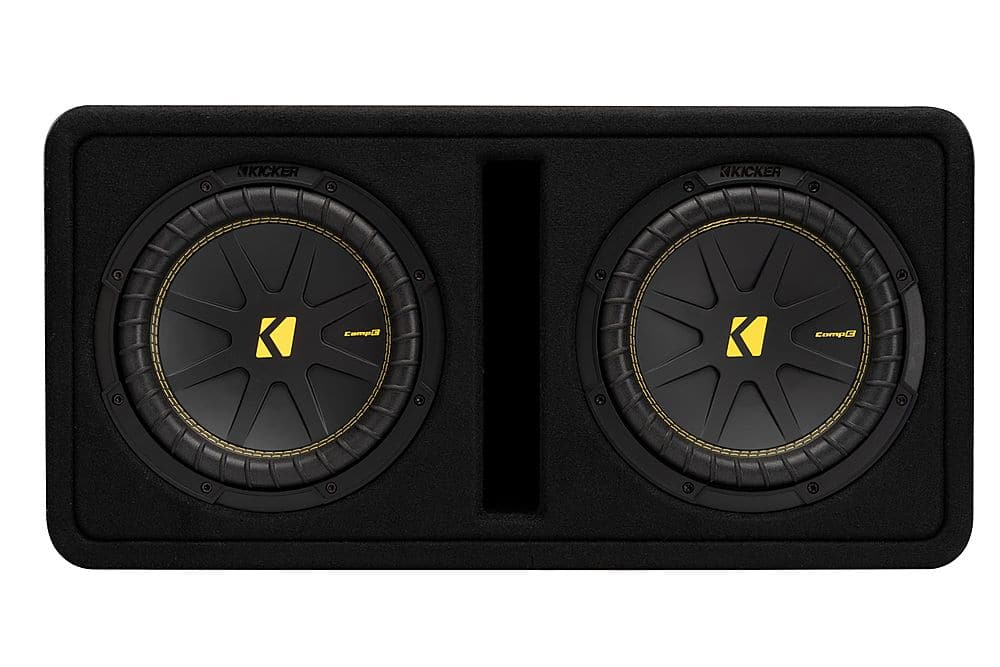 KICKER - CompC 10" Loaded Enclosures Dual Single-Voice-Coil 2-Ohm Subwoofers - Black