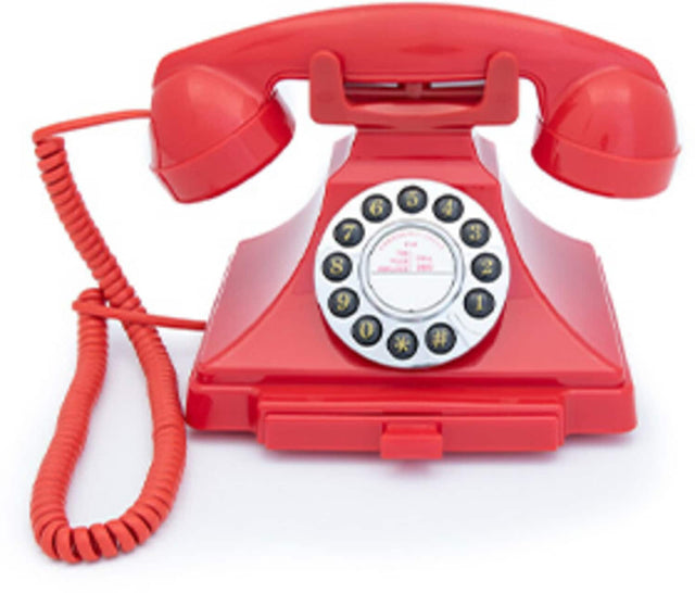 Front. PopMarket - GPO Retro GPOCARRPBRD Carrington Push Button Telephone - Red   - EQUIPMENT - Red.