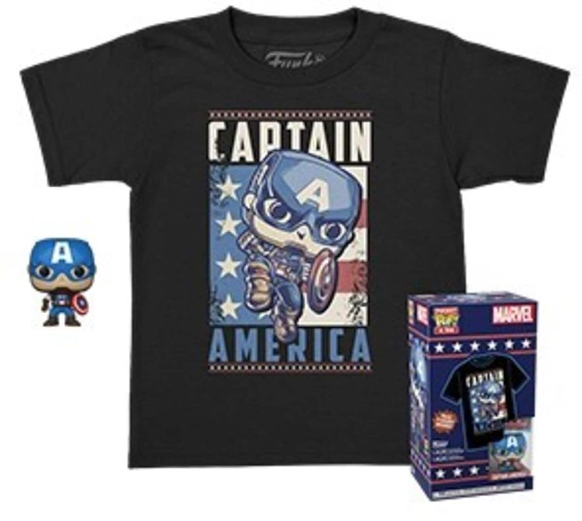Funko - POCKET POP! & TEE: Marvel - Captain America - S (KD) - COLLECTIBLES - Multicolor