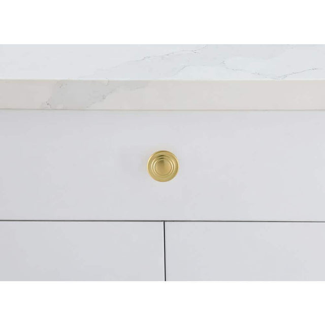 Front. Elegant Decor - Minu 1.3" Diameter Brushed Gold Mushroom Knob Multipack (Set of 10) - Brushed Gold.