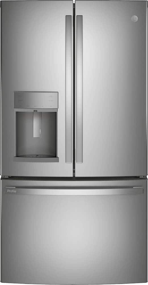 GE Profile - 36 in. Wide 22.1 Cu. Ft. French Door Counter-Depth Refrigerator with Hands-Free AutoFill - Stainless Steel