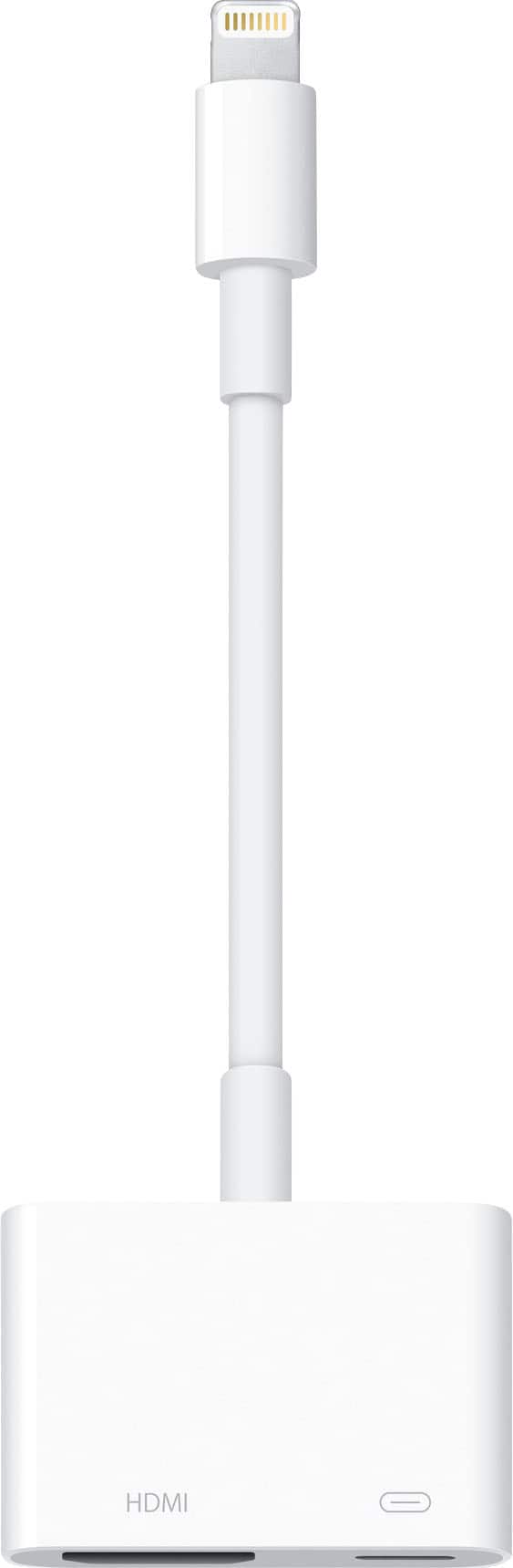 Front. Apple - Lightning Digital A/V Adapter - White.