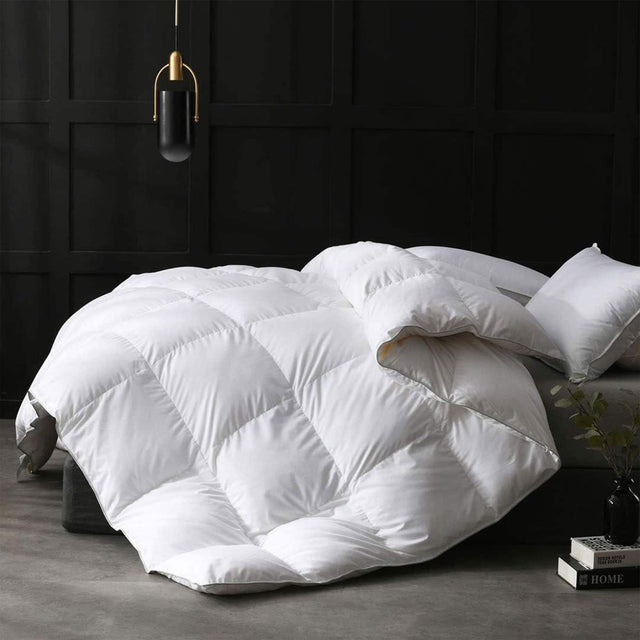 Front. APSMILE - APSMILE Luxurious Feathers Down Full Queen Duvet Insert Comforter, White - White.