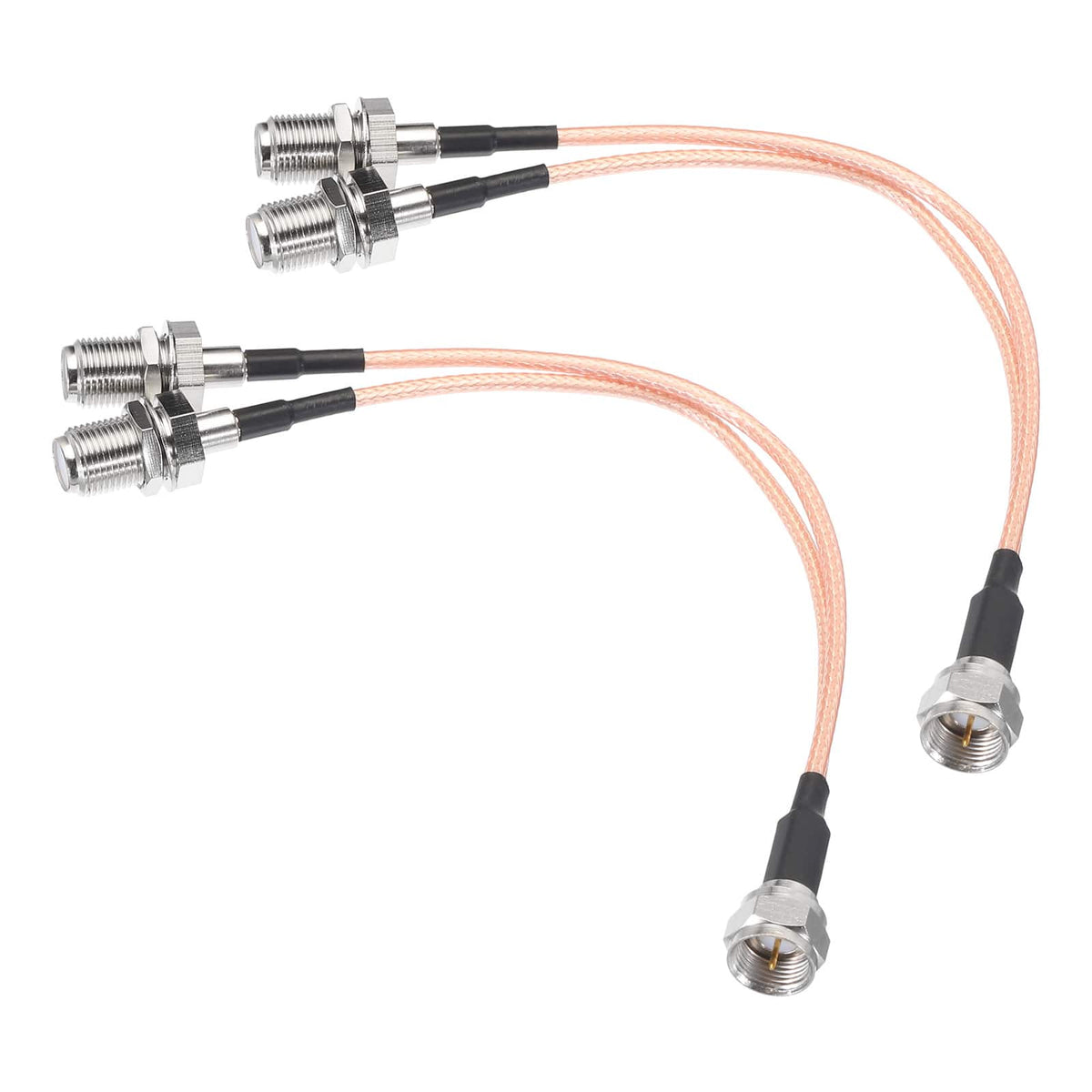 Unique Bargains - 2pcs 6″ RG6 3-Way Coax Splitter - Rose Gold