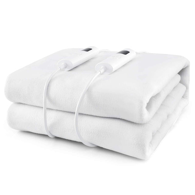 Front. Costway - Costway 76" x 54" Heated Mattress Pad Full Size Machine Washable Electric Bed Warmer - White.