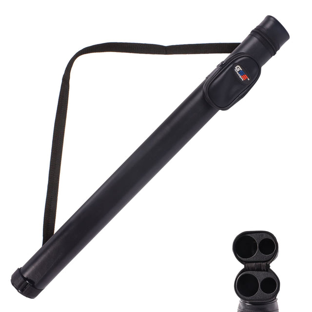 Front. GSE Games & Sports Expert - 1x1 Deluxe Hard Billiard Pool Cue Stick Carrying Case, Billiard Cue Case - Black - Black.