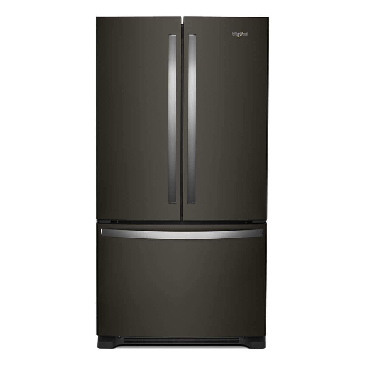 Whirlpool - 36 in. Wide 20 cu. ft. French Door Bottom Mount Counter-Depth Refrigerator - Print Resist Blk Stnlss