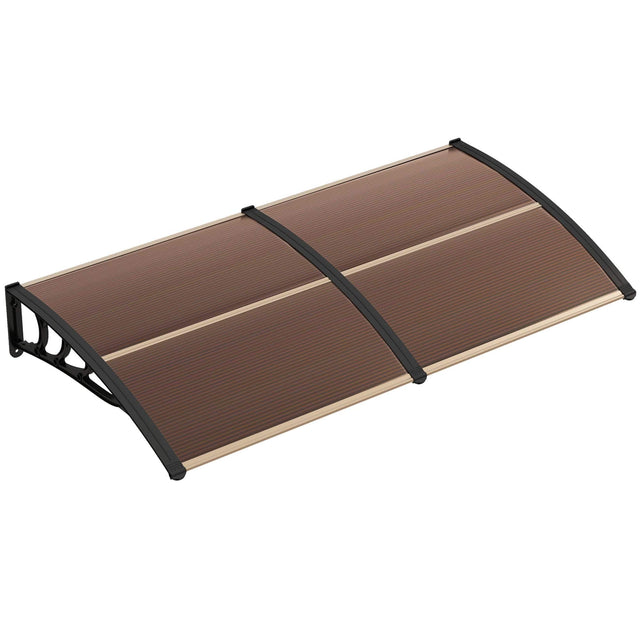 Front. Costway - Costway 80" x 40" Patio Awning Canopy Outdoor Window Door Overhang Rain Snow Protection - Coffee.