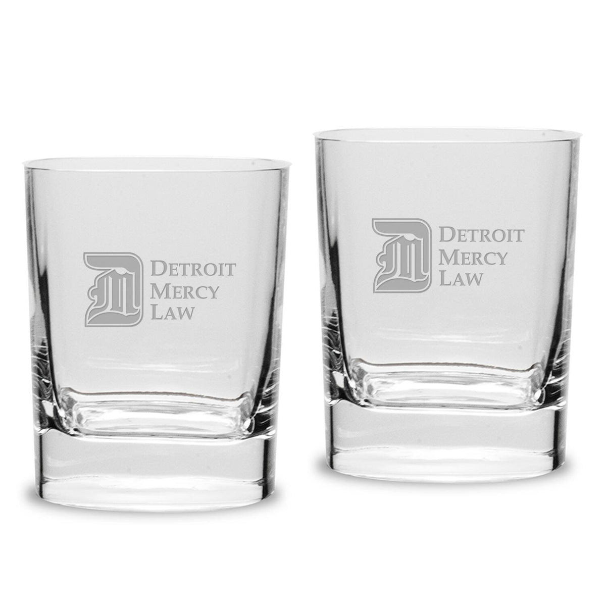 Jardine - Detroit Mercy Titans 2-Piece 11.75oz. Luigi Bormioli Square Double Old Fashion Glass Set - Multicolor