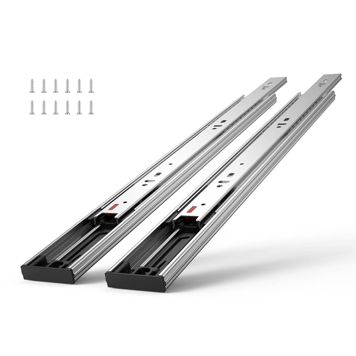 VEVOR - 10 Pairs of 22 Inch Drawer Slides Side Mount Rails, Heavy Duty Full Extension Steel Track, Soft-Close Noiseless Guide - Silver