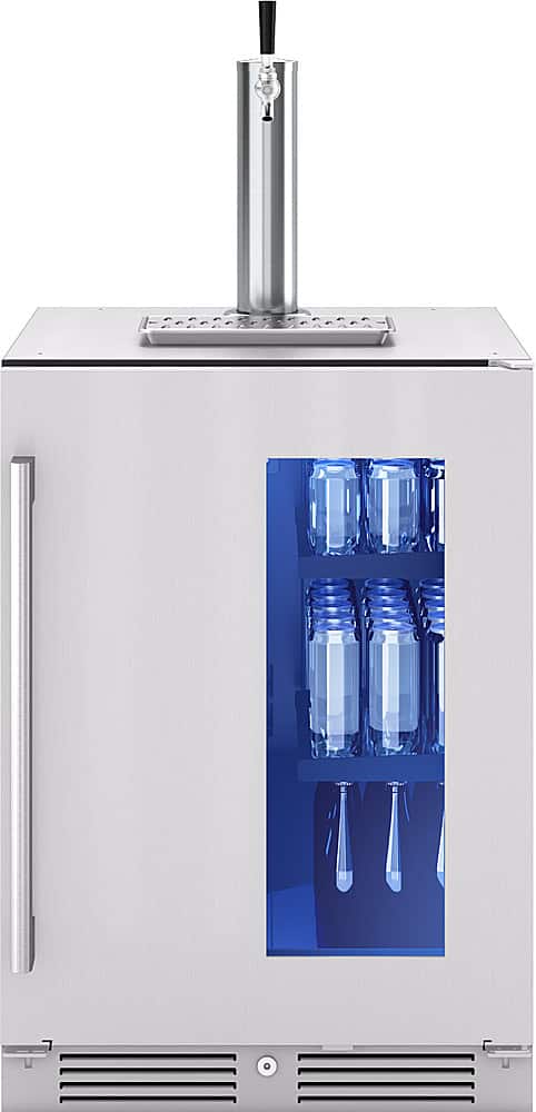Front. Zephyr - Presrv 5.6 cu. ft. Convertible Beer Kegerator with 107-Can Beverage Storage - Stainless Steel.
