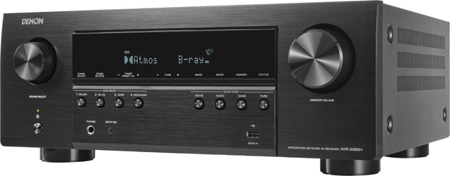 DENON AVR-S980H

- ZONE2 OUTPUT
- ZONE2 ON/OFF
- SOURCE SELECT
- TUNER
- PRESET
- CH + / -
- TUNE + / -
- RAND
- BAND
- MODE
- DIMMER
- STATUS
- QUICK SELECT
  1. CBL/AV
  2. Blu-ray
  3. GAME
  4. HEOS MUSIC
- SOUND MODE
  - MOVIE
  - MUSIC
  - GAME
  - PURE
- VOLUME
- PHONES
- SETUP MIC
- SWIT
- INTEGRATED NETWORK AV RECEIVER

- MASTER VOLUME