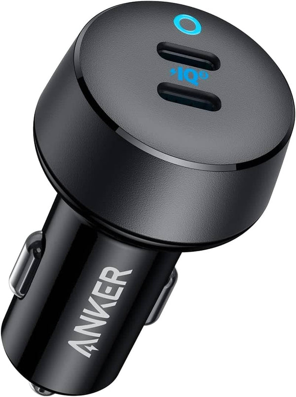 Anker - USB C Car Charger, 40W 2-Port PowerIQ 3.0 Type C Adapter, PowerDrive III Duo with Power Delivery - Black