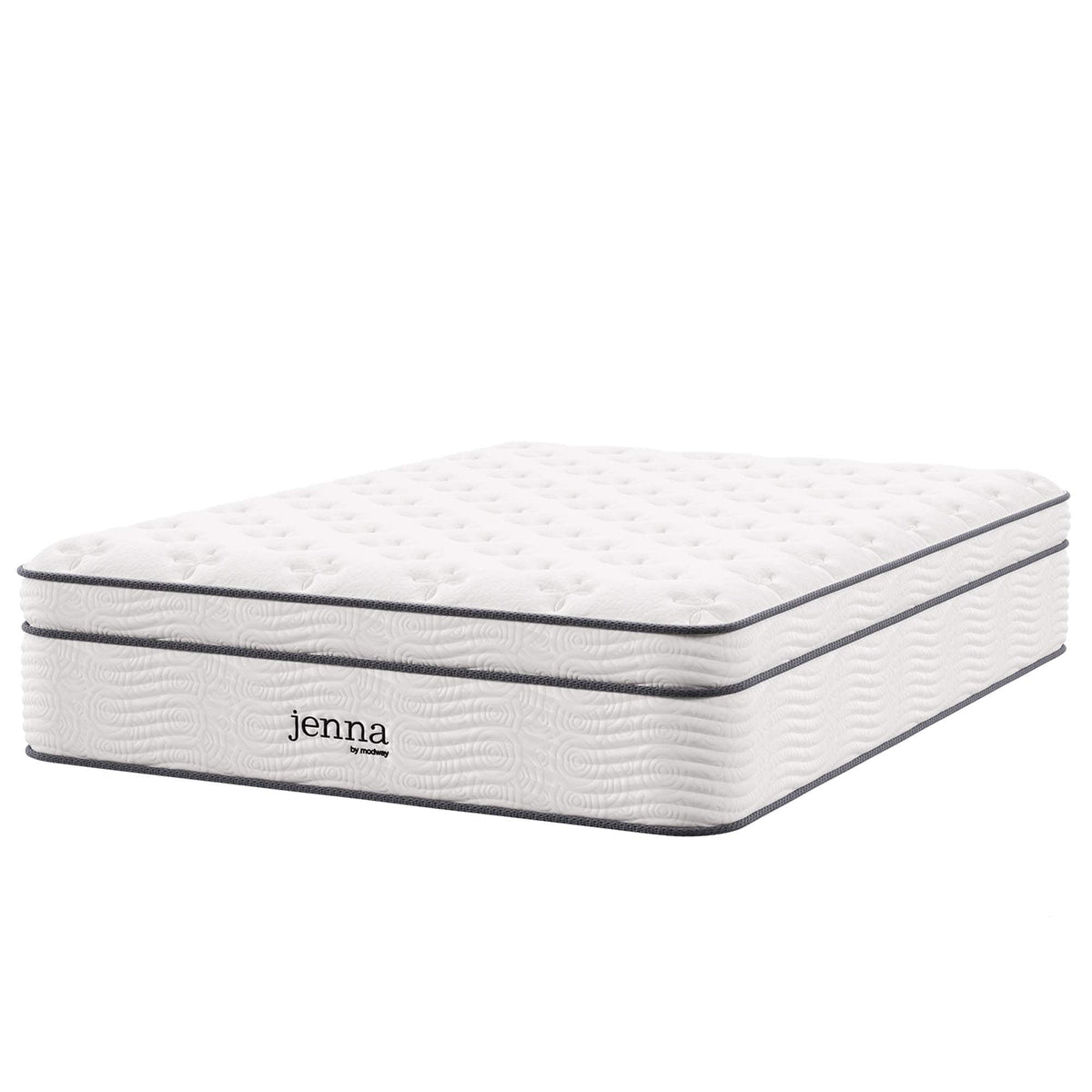 Jenna 14" Innerspring and Foam Full Mattress by Modway - White