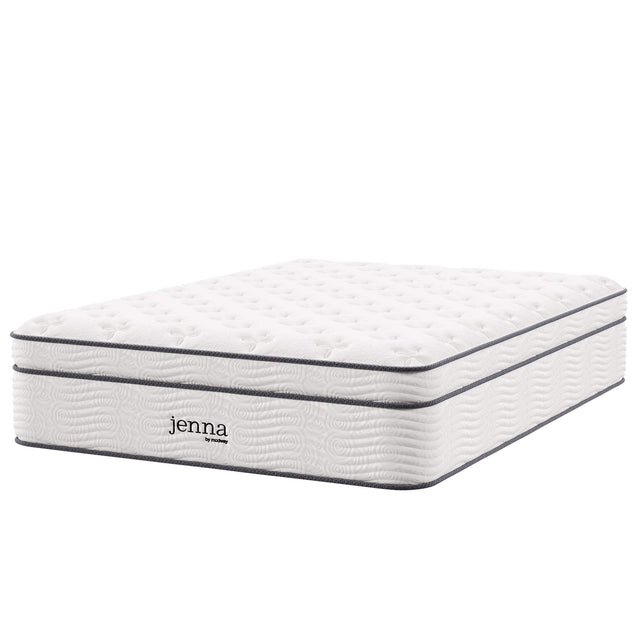 Front. Modway - Jenna 14" Innerspring and Foam Full Mattress by Modway - White.