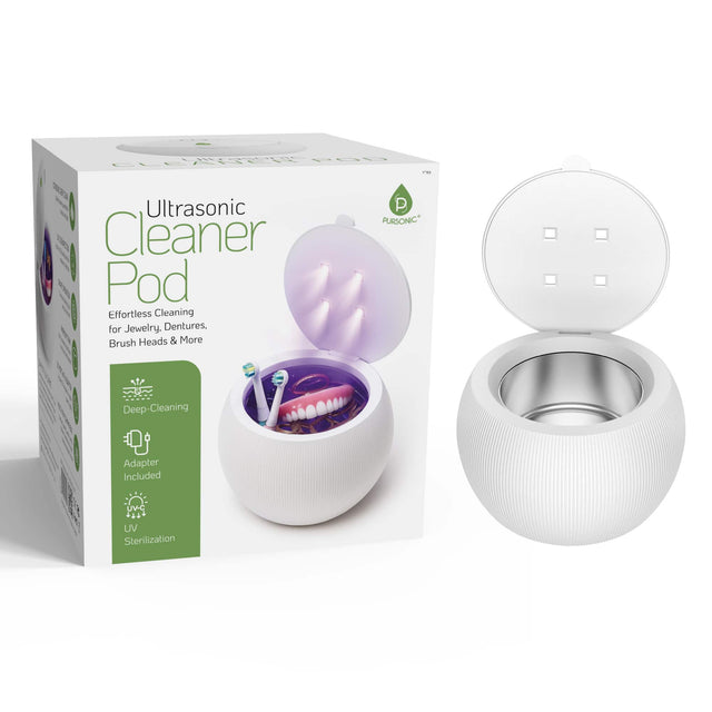 Ultrasonic Cleaner Pod
Effortless Cleaning for Jewelry, Dentures, Brush Heads & More
Deep-Cleaning
Adapter Included
UV Sterilization