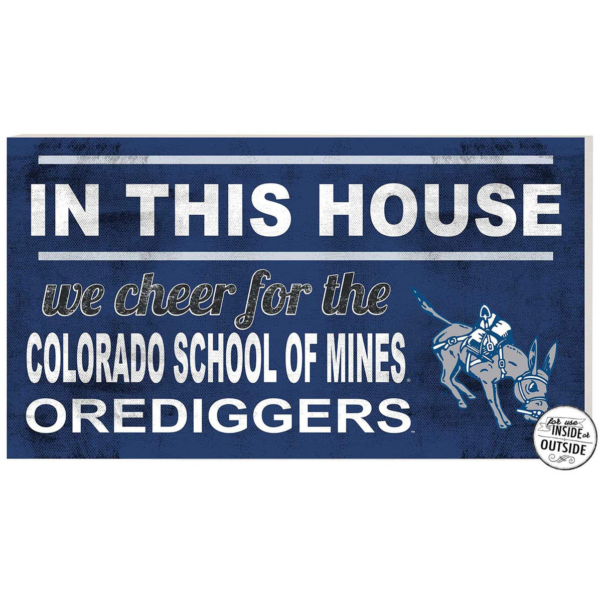 Jardine - Colorado School of Mines Orediggers 11'' x 20'' Indoor/Outdoor In This House Sign - Blue