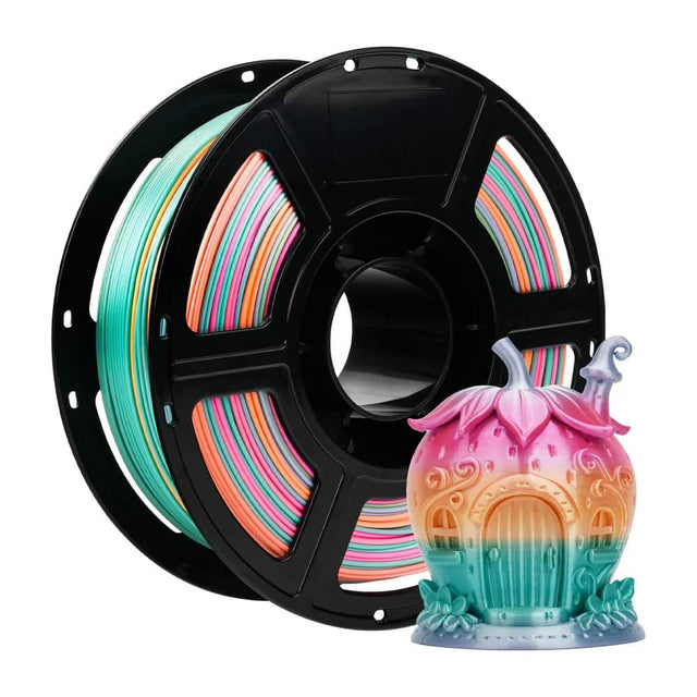 Front. Flashforge - PLA Silk Rainbow 3D Printer Filament-1.75mm-1kg (2.2 lbs) Spool - Rainbow Candy.