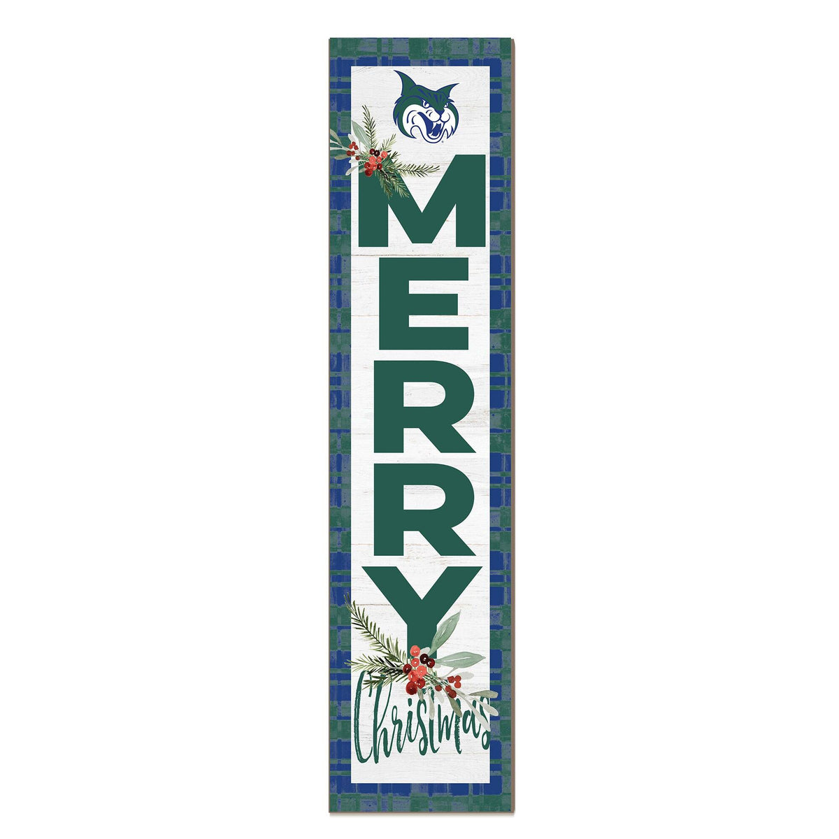 Jardine - Georgia College Bobcats 12'' x 48'' Outdoor Merry Christmas Leaner - White