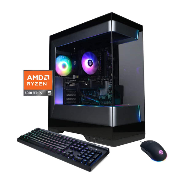 CyberPowerPC - Gaming Desktop - AMD Ryzen 5 8400F 2024 - NVIDIA GeForce RTX 3050 6GB - 16GB DDR5 Memory - 1TB SSD Storage - Black