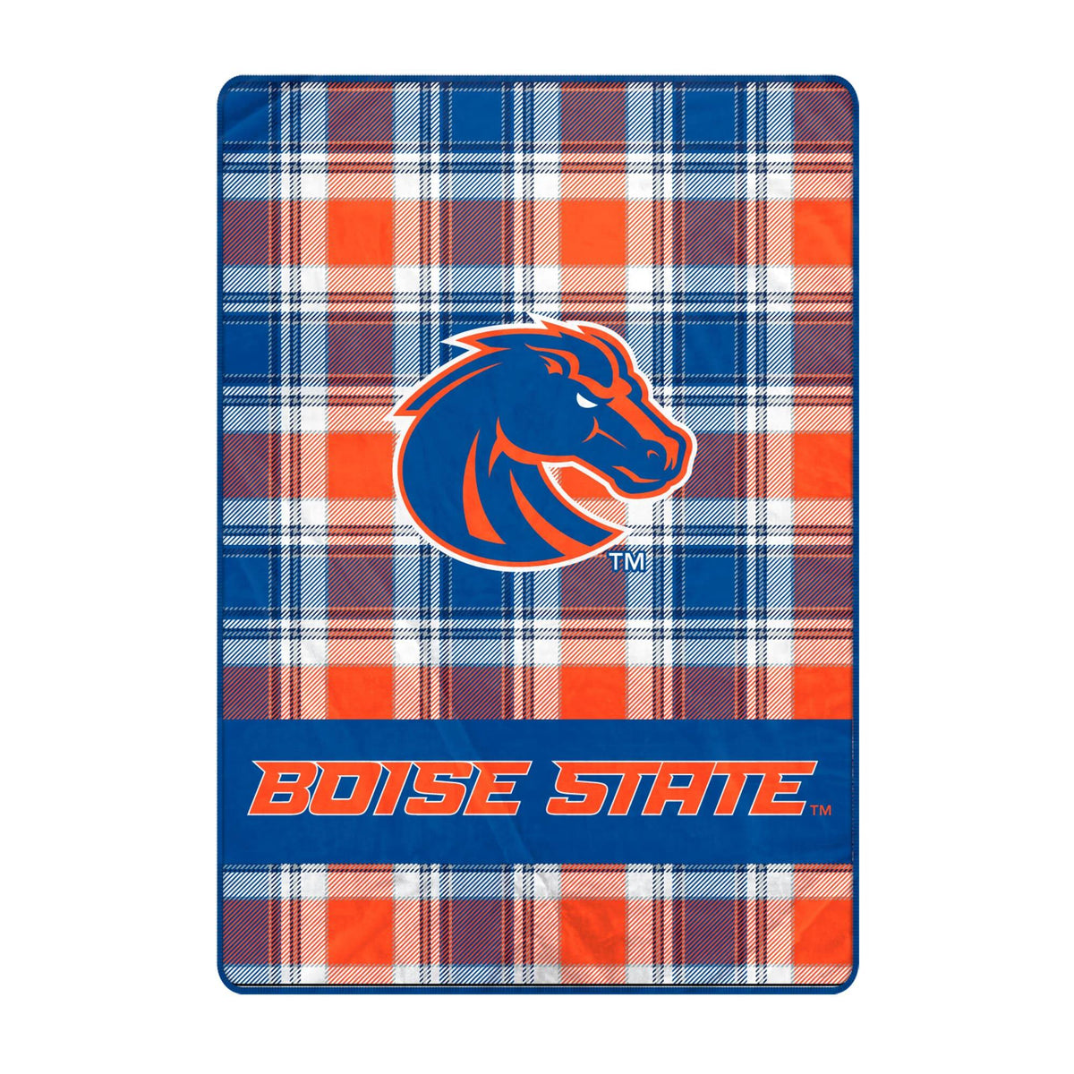 Pegasus - Boise State Broncos 66" x 95" Oversized Plaid FAN-mily Ultra Cozy Blanket - Multicolor