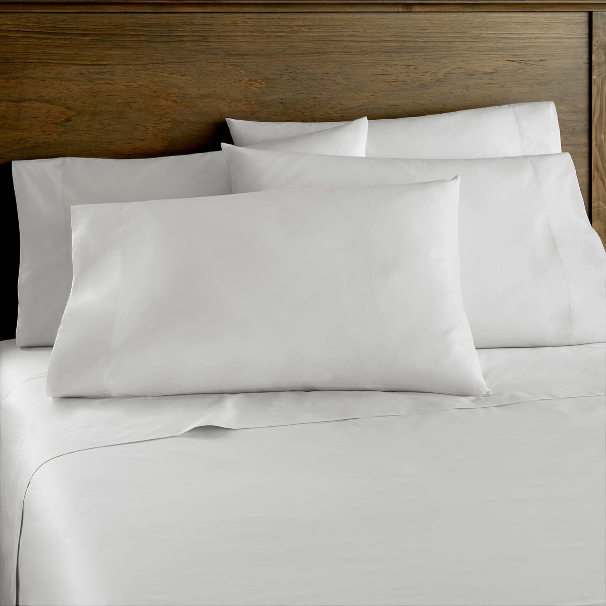 Shavel Home Products - 400 Thread Count Cotton Sateen Sheet Set, King - Shadow gray