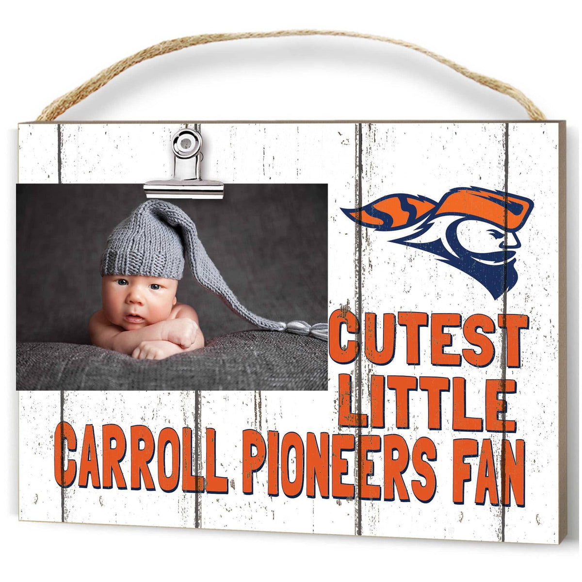 Jardine - Carroll University Pioneers 8'' x 10'' Cutest Little Weathered Logo Clip Photo Frame - White