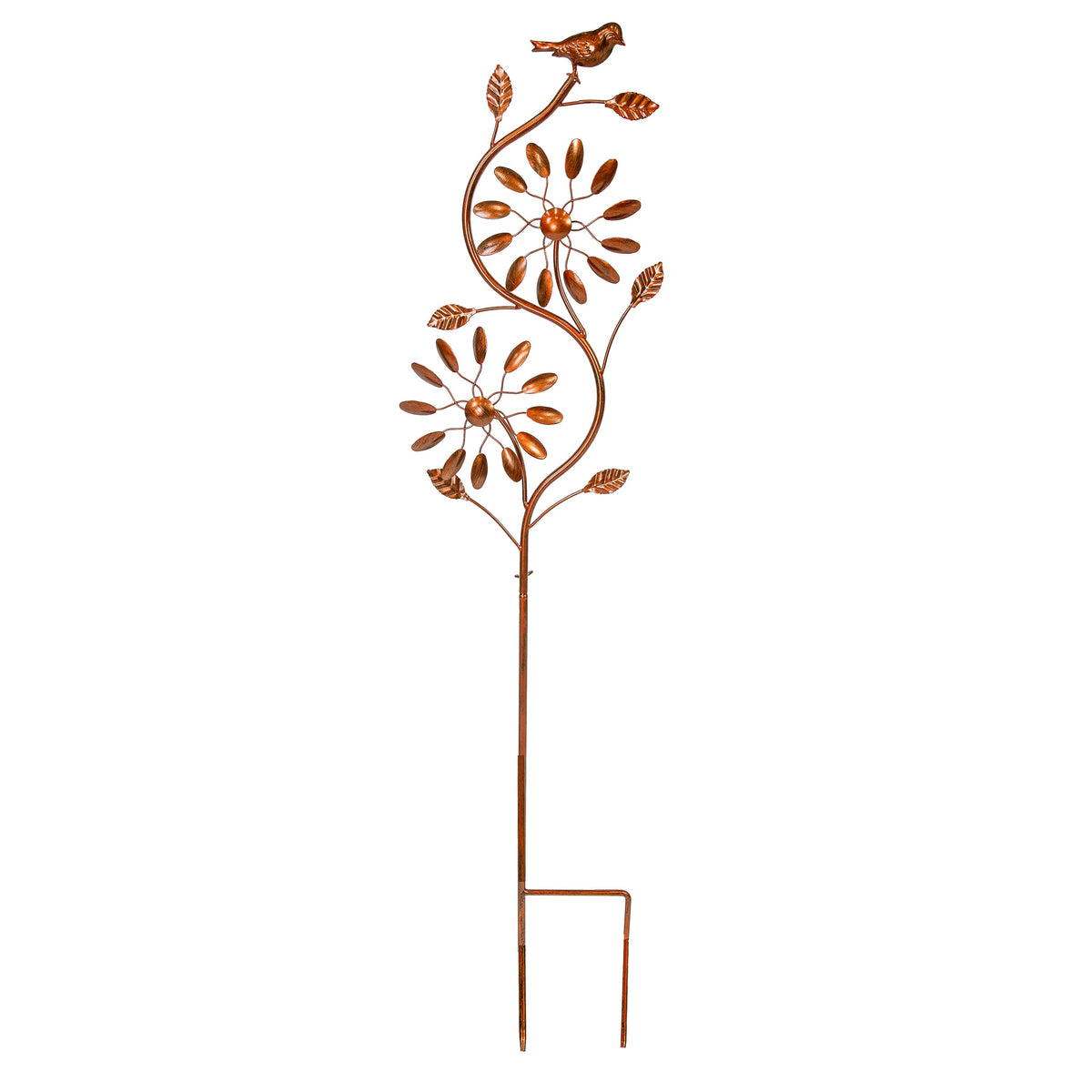 Sunnydaze - Twirling Twigs Powder-Coated Iron Wind Spinner - 48" H - Copper