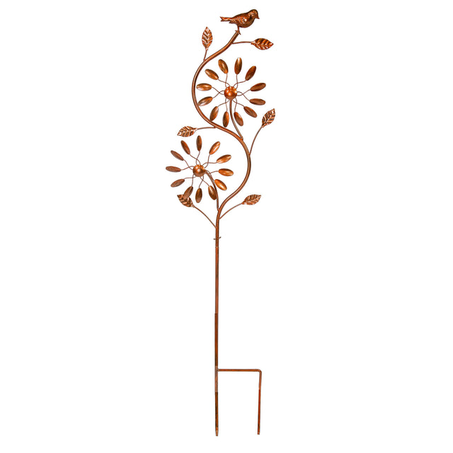 Front. Sunnydaze - Twirling Twigs Powder-Coated Iron Wind Spinner - 48" H - Copper.