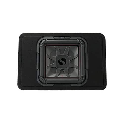 Front. KICKER - Solo-Baric L7T 12" Single-Voice-Coil 2-Ohm Loaded Subwoofer Enclosure - Black.