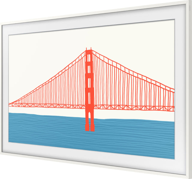 Front. Samsung - 50” The Frame Customizable Bezel - Modern White.