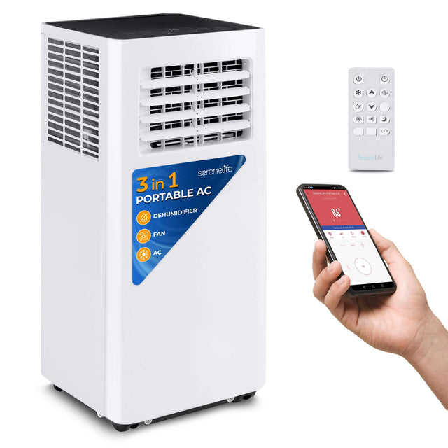 A SereneLife 3 in 1 Portable AC Dehumidifier SereneLife - A - L - 86 T 95 Fan - AC