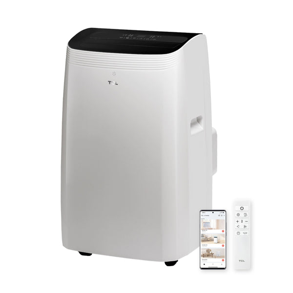 TCL - 450 Sq. Ft. 10,000 BTU Smart Portable Air Conditioner 3-in-1 with AC, Fan & Dehumidifier - White