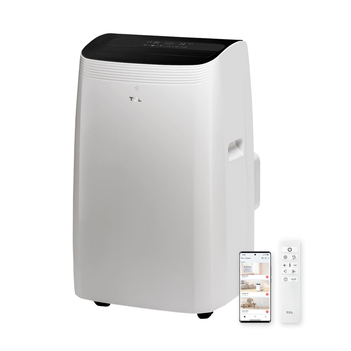 TCL - 350 Sq. Ft. 8,000 BTU Smart Portable Air Conditioner 3-in-1 with AC, Fan & Dehumidifier - White
