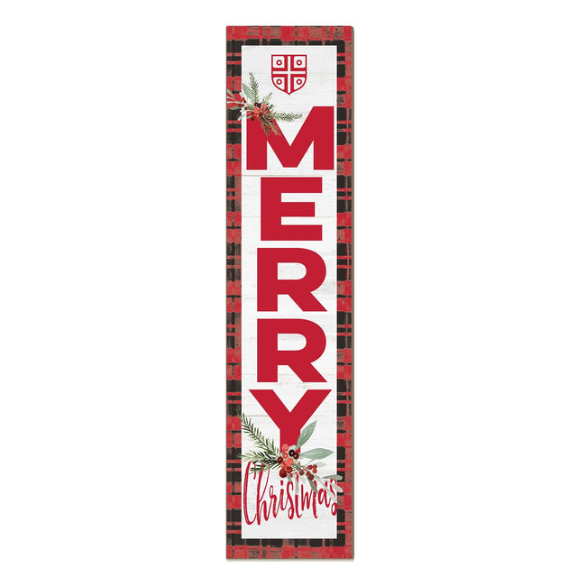 Front. Jardine - Benedictine Eagles 12'' x 48'' Outdoor Merry Christmas Leaner - White.